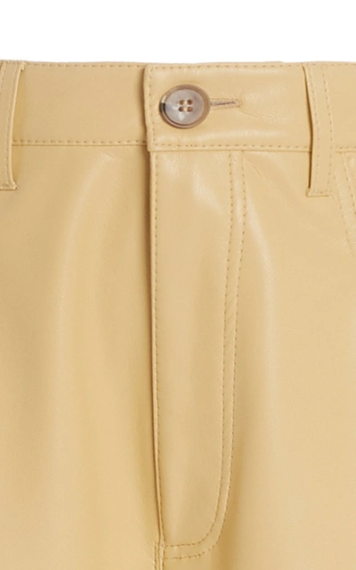 Shop Nanushka Women's Nampeyo Vegan Leather Shorts In Black,yellow