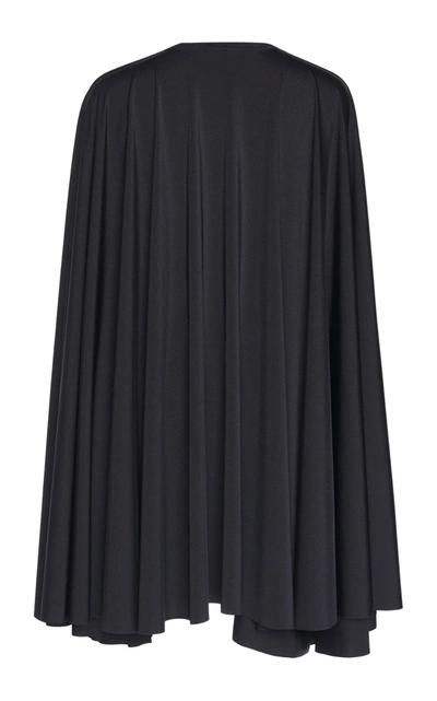 Shop Balenciaga Draped Jersey Mini Cape Dress In Black