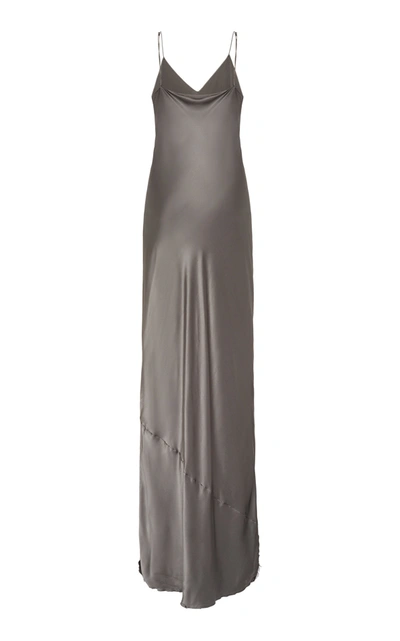 Shop Nili Lotan Cami Silk Maxi Dress In Metallic