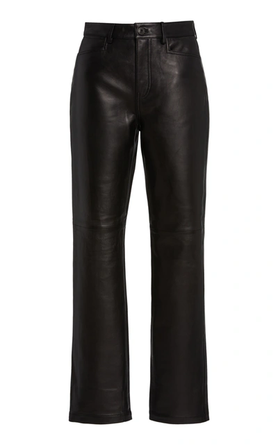 Shop Proenza Schouler White Label Women's Straight-leg Leather Pants In Black