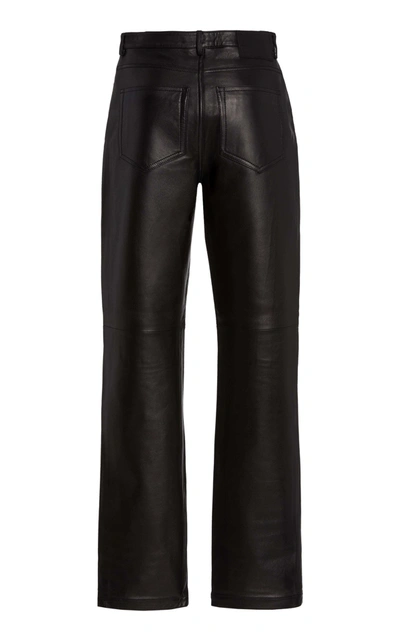 Shop Proenza Schouler White Label Women's Straight-leg Leather Pants In Black
