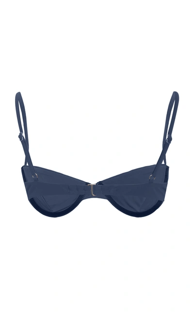 Shop Anemone Balconette Underwire Bikini Top In Blue