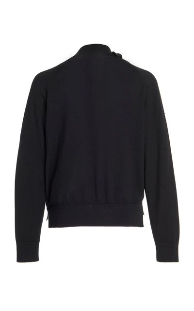 Shop Simone Rocha Embellished Wool-blend Cardigan In Black