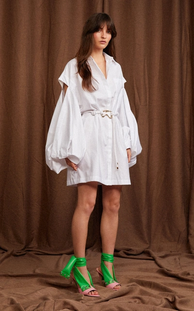 Shop Acler Jenga Cut Out Shirt Dress In White