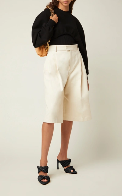 Bottega Veneta Stretch Wool Sweater With Oversize Sleeves In Black