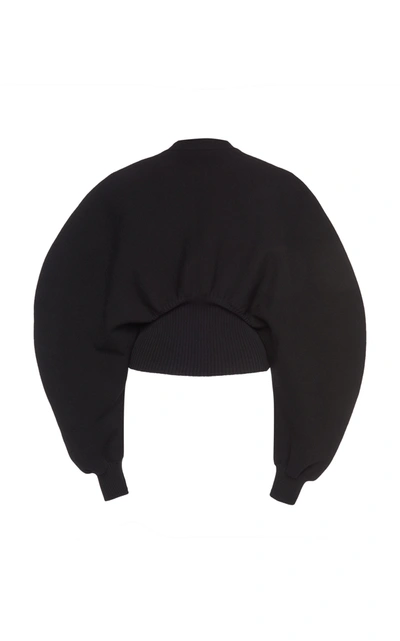 Bottega Veneta Stretch Wool Sweater With Oversize Sleeves In Black