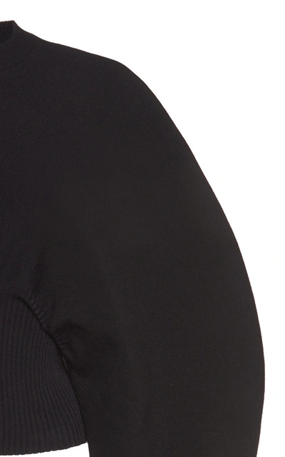 Bottega Veneta Stretch Wool Sweater With Oversize Sleeves In Black