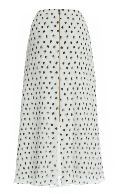 Shop Roland Mouret Falun Polka-dot Chiffon Skirt In Black/white