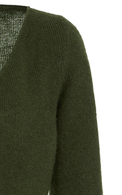 Shop Jacquemus Women's Alzou Cropped Mohair-blend Cardigan In Green
