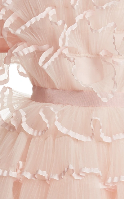 Shop Giambattista Valli Women's Ruffled Tulle Mini Dress In Pink
