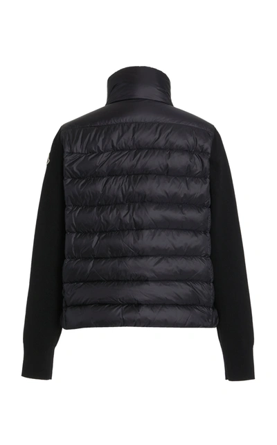 Shop Moncler Wool-trimmed Down Puffer Jacket In Black