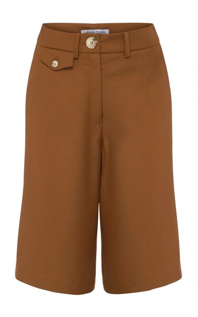 Shop Anna Quan Rae Crepe Shorts In Brown