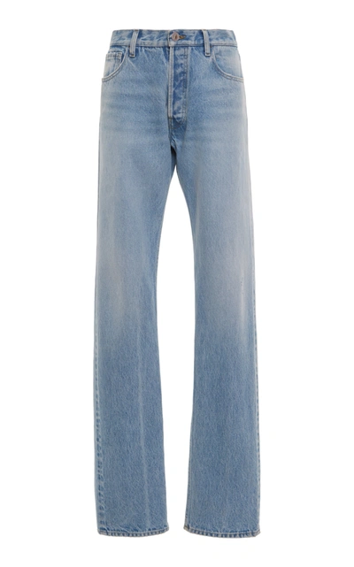 Shop Attico Women's Rigid Mid-rise Straight-leg Jean In Light Wash