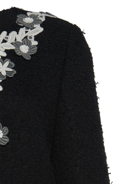 Shop Andrew Gn Floral Embroidered Jacket In Black