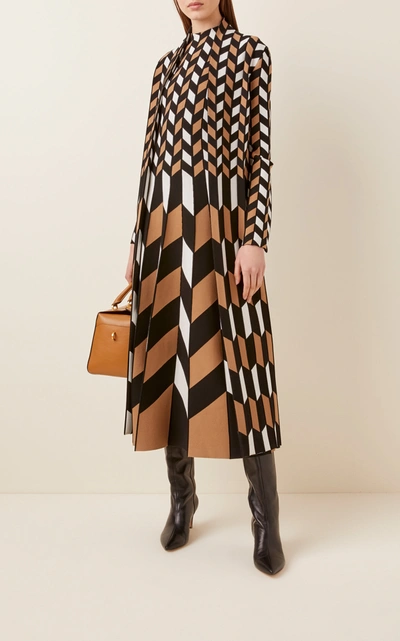 Shop Oscar De La Renta Printed Knitted Coat