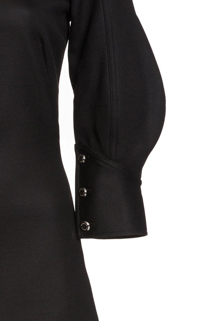 Shop Brandon Maxwell Satin Midi Dress In Black