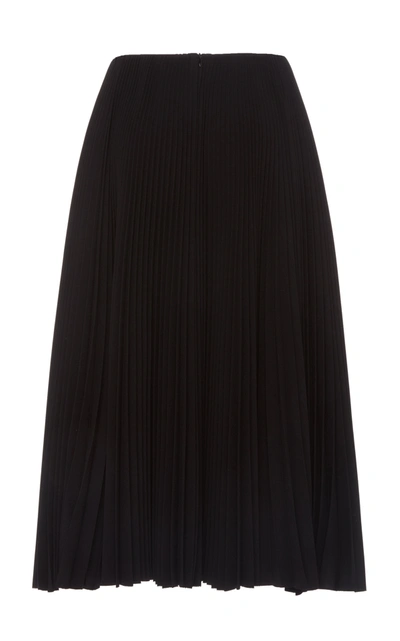 Shop Balenciaga Women's Plissã© Crepe Midi Skirt In Black
