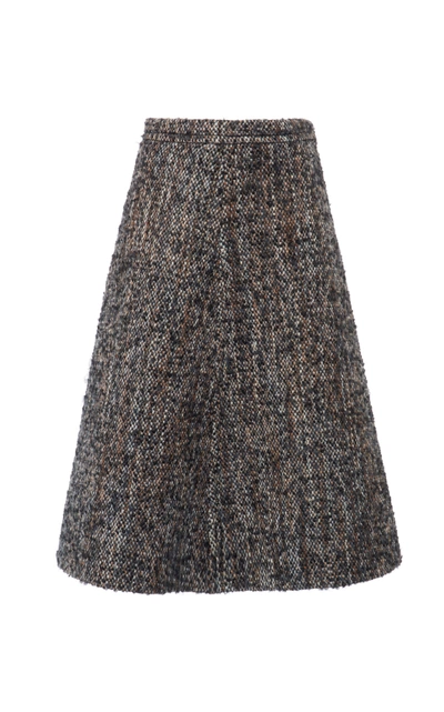 Shop Miu Miu Bouclã©-tweed Skirt In Grey