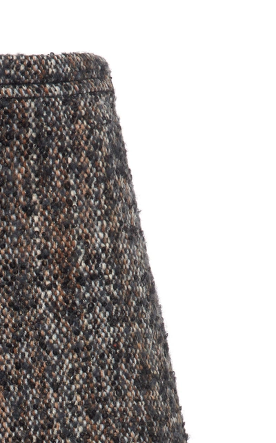Shop Miu Miu Bouclã©-tweed Skirt In Grey