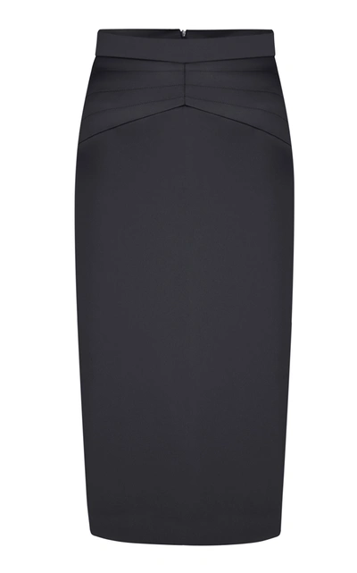 Shop Anna October Women's High-rise Satin Pencil Skirt In Black