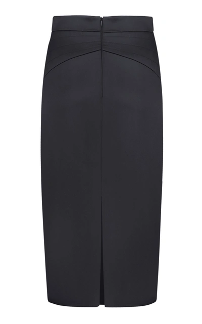 Shop Anna October Women's High-rise Satin Pencil Skirt In Black