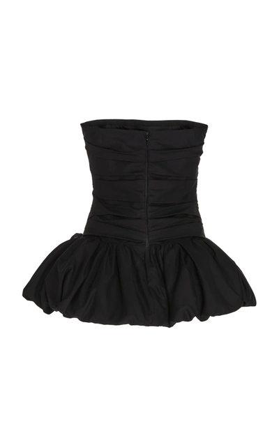 Shop Khaite Kimmy Strapless Peplum Cotton Top In Black