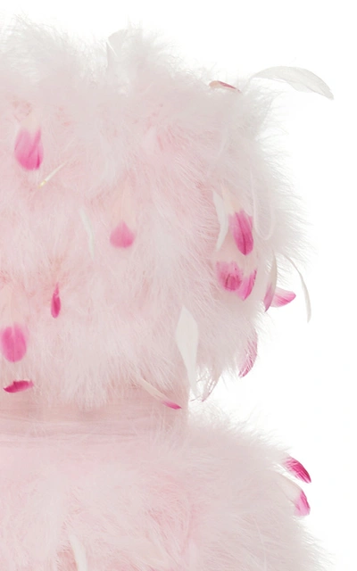 Shop Pamella Roland Strapless Feather-embellished Tulle Dress In Pink