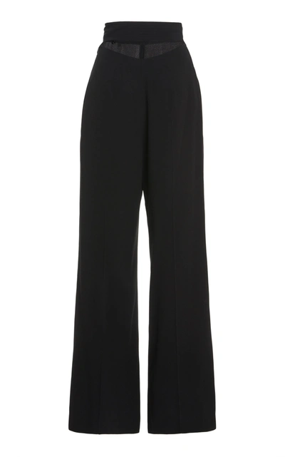 Shop Victoria Beckham Open-back Belted Cady Pants In Black