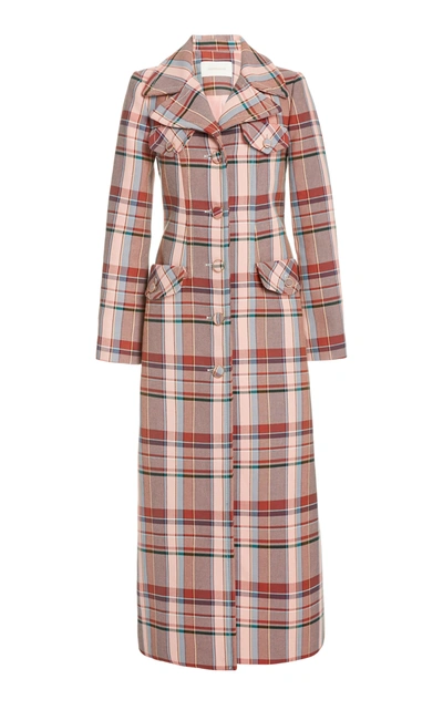 Shop Zimmermann Lucky Checked Cotton-blend Coat In Plaid