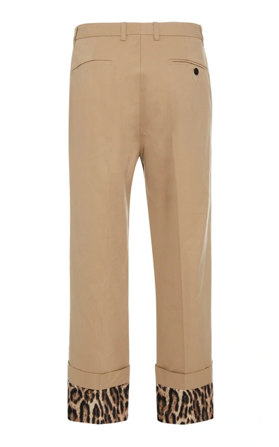 Shop R13 Women's Silk-paneled Cotton-twill Straight-leg Pants In Brown