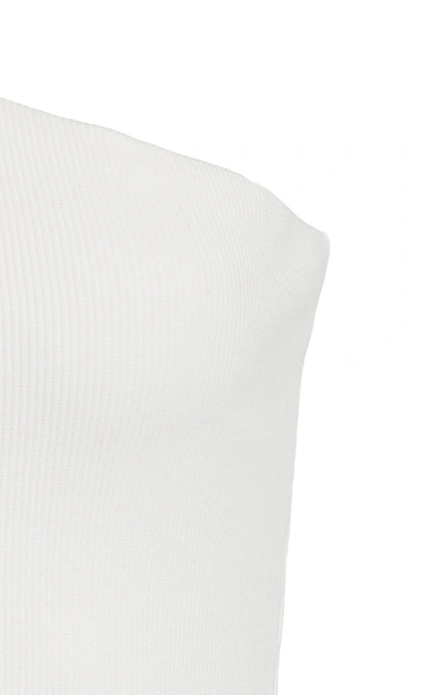 Shop Gauge81 Women's Rochelle Ribbed-knit Cotton One-shoulder Bodysuit In White
