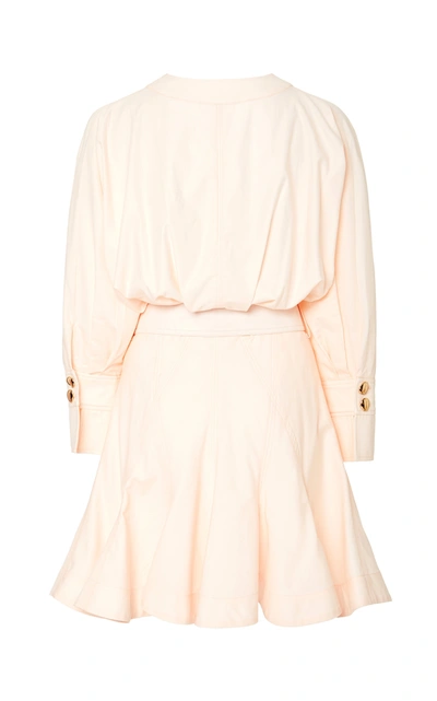 Shop Acler Bastor Belted Cotton Mini Dress In Pink