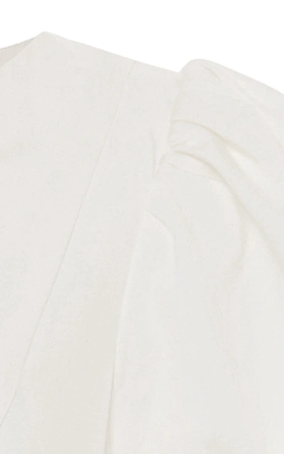 Shop Luisa Beccaria Women's Stretch Cotton-blend Midi Dress In White