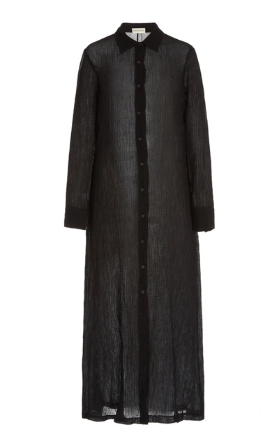 Shop Mara Hoffman Women's Cinzia Organic Linen-cotton Maxi Shirt Dress In Black
