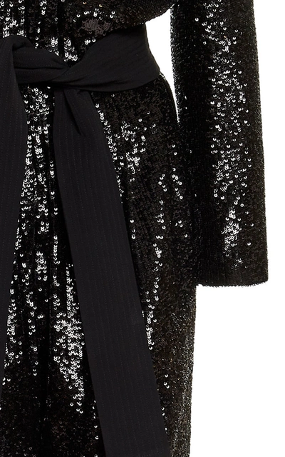 Shop A.l.c Women's Kieran Belted Sequined Crepe Jumpsuit In Black