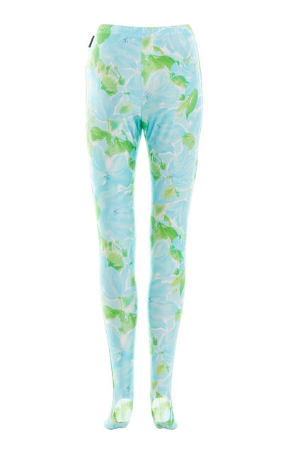 Shop Balenciaga Dynasty Floral Stretch-jersey Leggings In Multi