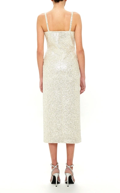 Shop Mach & Mach Glitter Midi Dress In White
