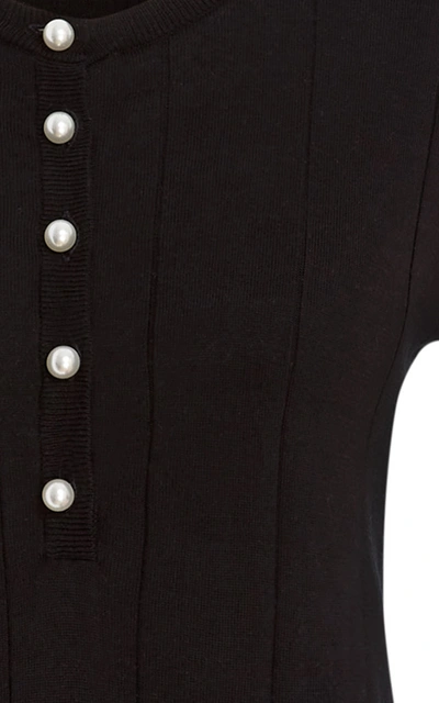 Shop Usisi Sister Ribbed Cotton Bodysuit In Black