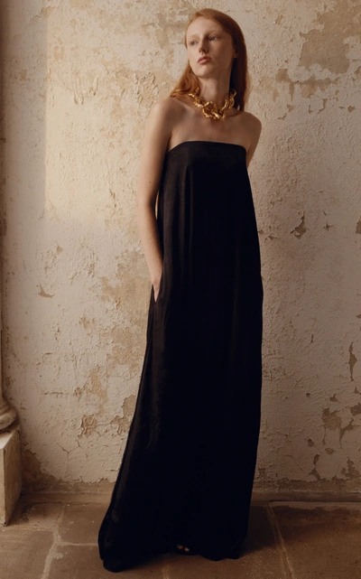Shop Anna Quan Women's Delfina Strapless Jersey Maxi Dress In Black