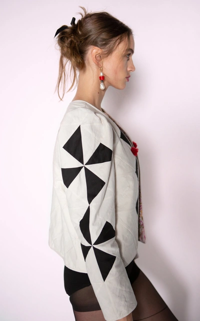 Shop Alix Of Bohemia Pierrot Quilted Cotton Jacket In White