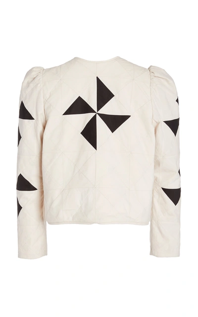 Shop Alix Of Bohemia Pierrot Quilted Cotton Jacket In White