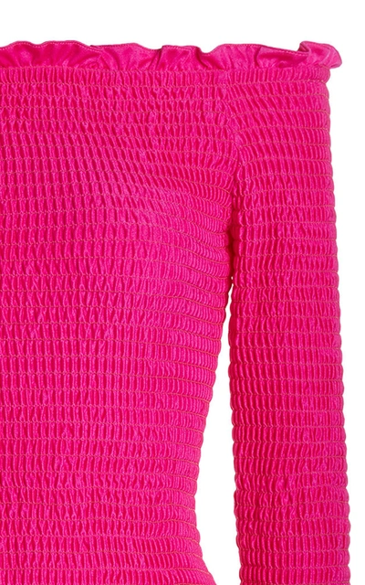 Shop Balenciaga Women's Smocked Jersey Dress In Pink