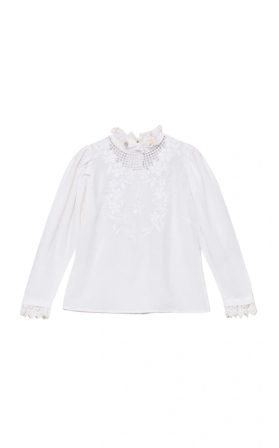 Shop Bytimo Crochet Line-blend Top In White