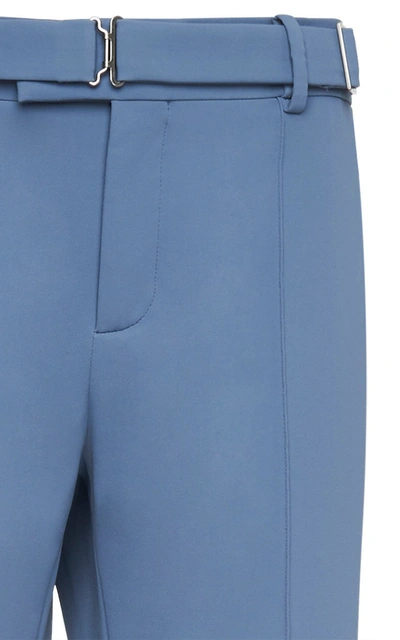 Shop Bottega Veneta Gabardine Straight-leg Pants In Blue