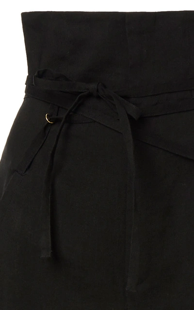 Shop Jacquemus Women's Novio Belted High-rise Hemp-blend Wide-leg Pants In Brown,black