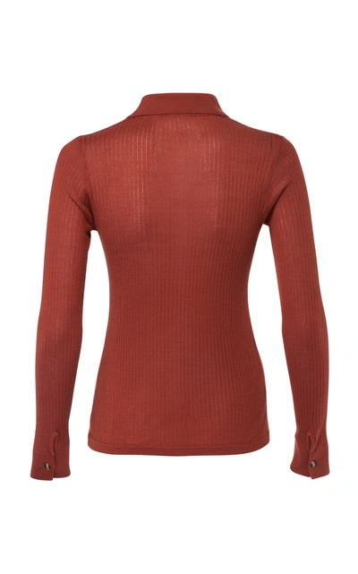 Shop Dodo Bar Or Paya Knitted Stretch-jersey Shirt In Red