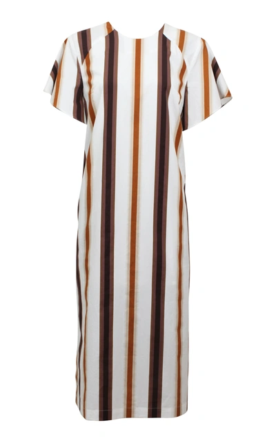 Shop Baum Und Pferdgarten Adalyn Cotton A-line Midi Dress In Brown