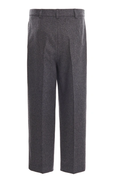 Shop Acne Studios Wool-flannel Straight-leg Pants In Black