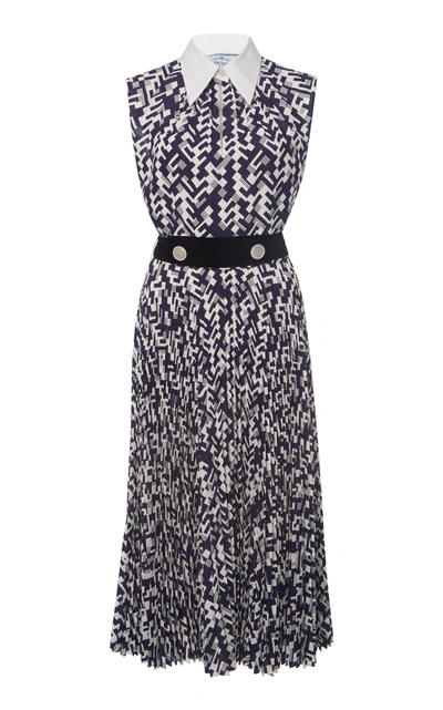 Shop Prada Women's Printed Collared Dress