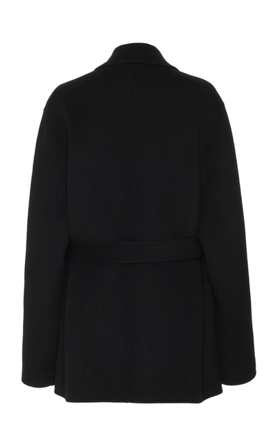 Shop Joseph Cenda Belted Wool-cashmere Wrap Jacket In Black